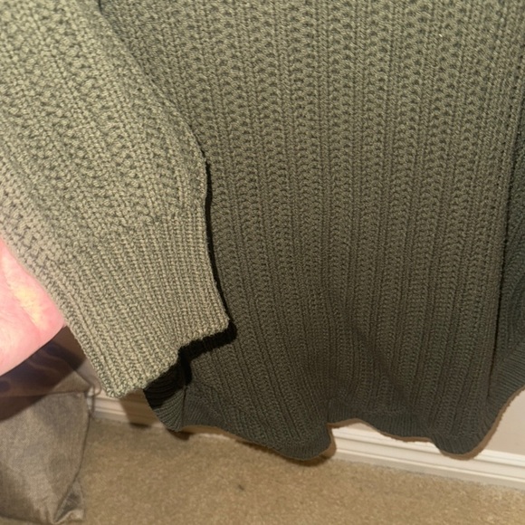 Express Green Cowl Neck Sweater with Ribbed Knit - Picture 3 of 4